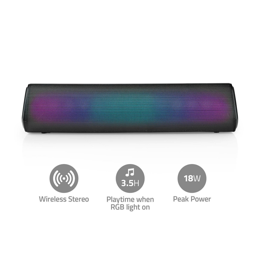 LED RGB Rechargeable speaker 18W/1200 mAh