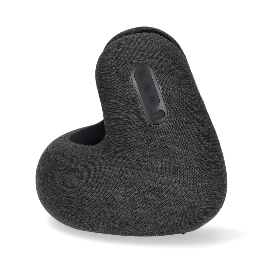 Travel pillow with built-in wireless headphones grey