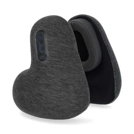 Travel pillow with built-in wireless headphones grey