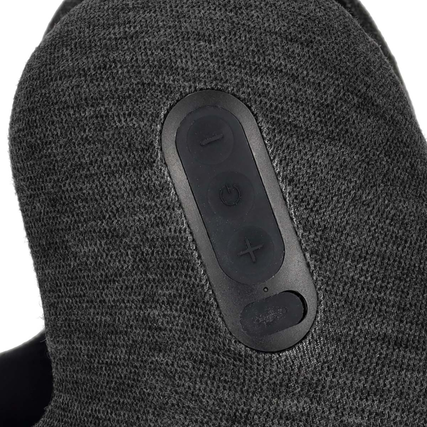 Travel pillow with built-in wireless headphones grey