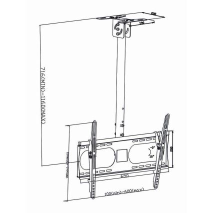 Ceiling holder for Full Motion TV 42-65”