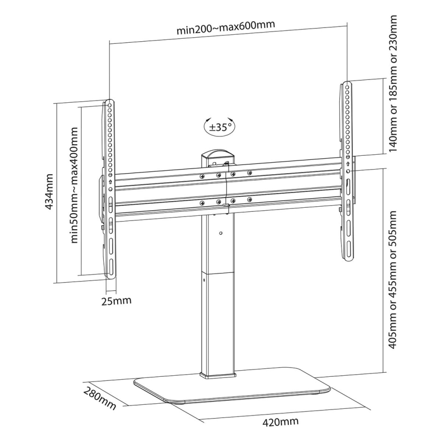 Rotating stand for TV 37-70”