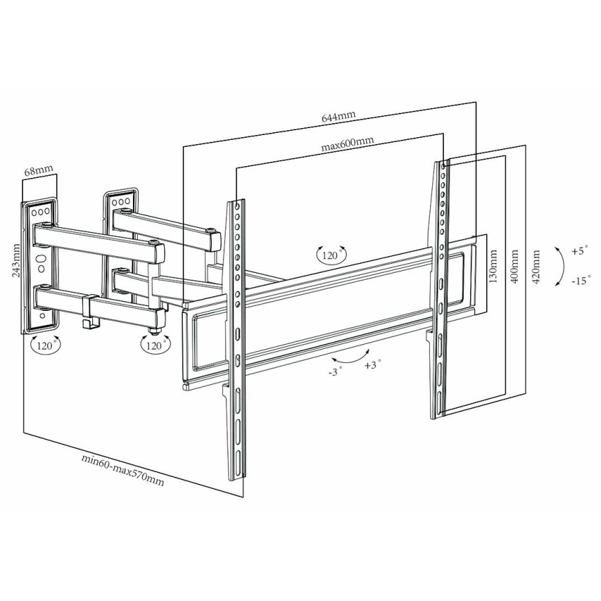Wall holder for TV Full Motion 30-70”