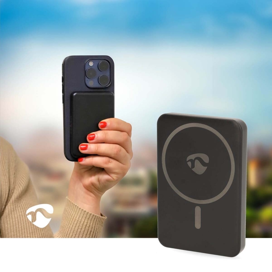 Power Bank 2in1 magnetic with wireless charging MagSafe 5000 mAh black