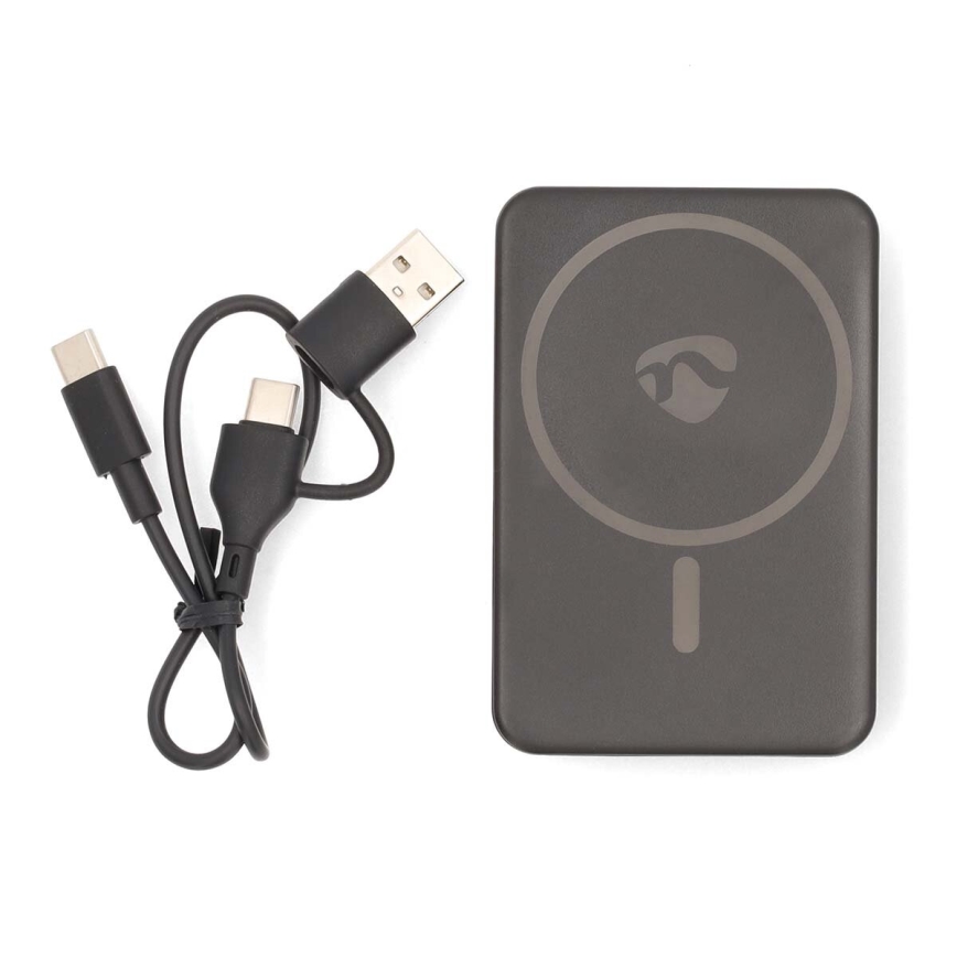 Power Bank 2in1 magnetic with wireless charging MagSafe 5000 mAh black