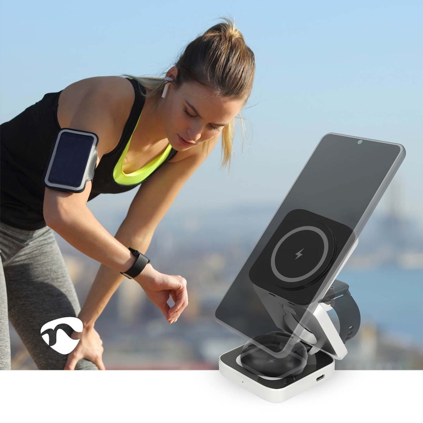 Wireless charger 3in1 15W silver