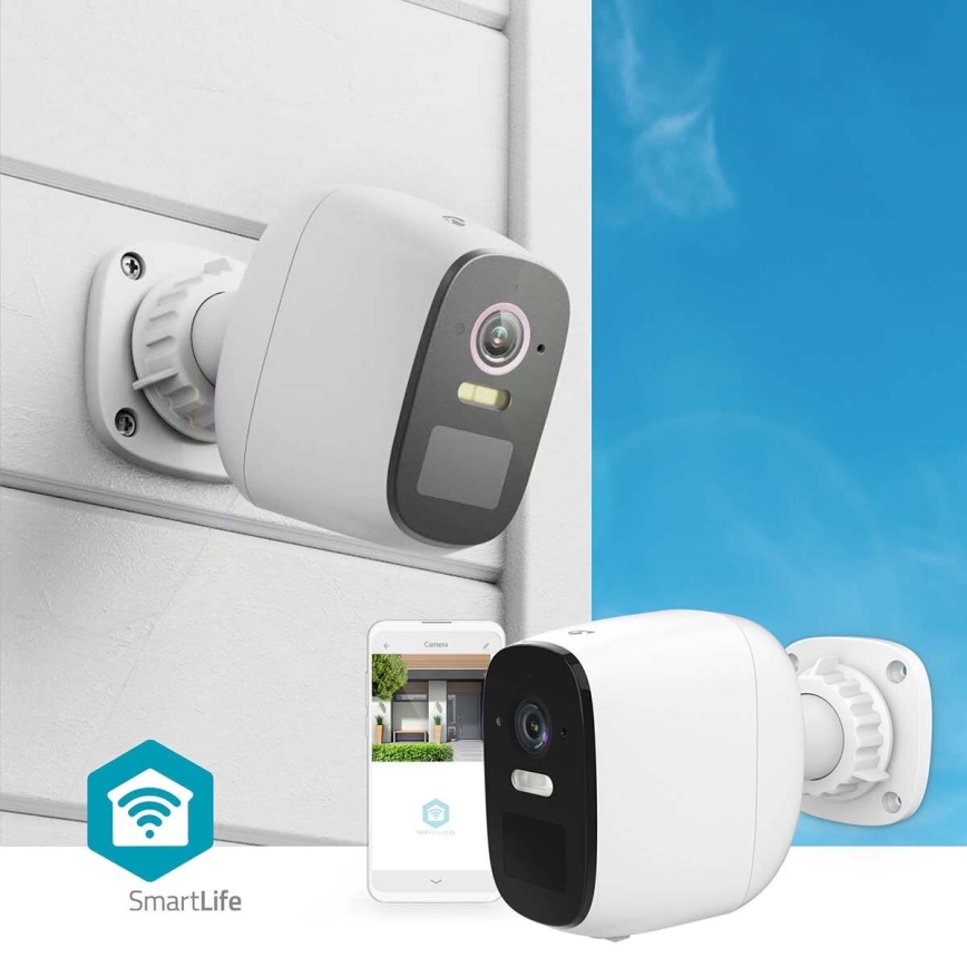Smart outdoor rechargeable camera with sensor SmartLife 4MP Quad HD 1440p 5V/5200mAh Wi-Fi Tuya IP66