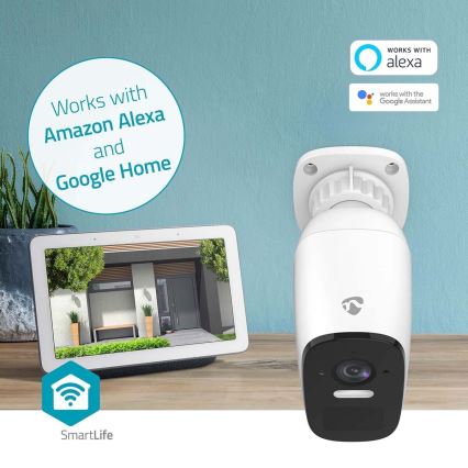 Smart outdoor rechargeable camera with sensor SmartLife 4MP Quad HD 1440p 5V/5200mAh Wi-Fi Tuya IP66
