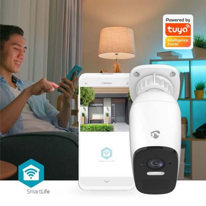 Smart outdoor rechargeable camera with sensor SmartLife 4MP Quad HD 1440p 5V/5200mAh Wi-Fi Tuya IP66
