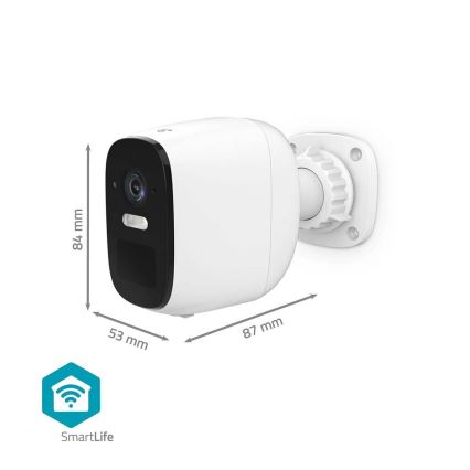 Smart outdoor rechargeable camera with sensor SmartLife 4MP Quad HD 1440p 5V/5200mAh Wi-Fi Tuya IP66
