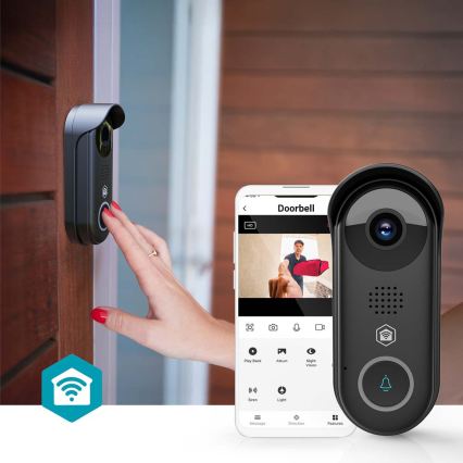 SmartLife Smart Video Doorbell with Motion Sensor, 5V, Full HD 1080p, IP54, Wi-Fi, Tuya