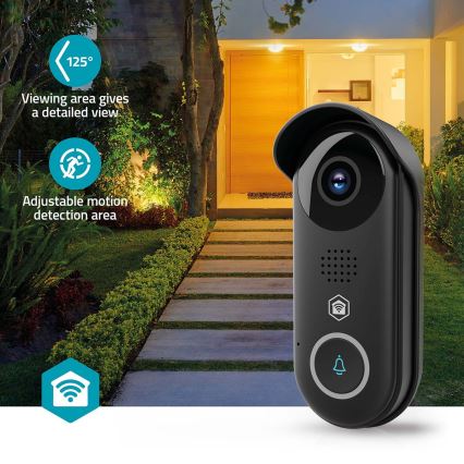 SmartLife Smart Video Doorbell with Motion Sensor, 5V, Full HD 1080p, IP54, Wi-Fi, Tuya