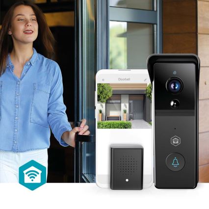 SmartLife 4400 mAh Video Doorbell with Motion Sensor — Full HD 1296p, IP44, Wi‑Fi (Tuya)