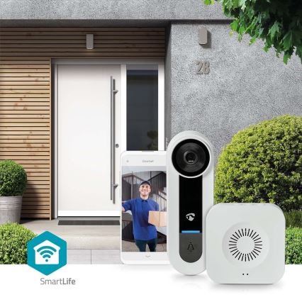 Wireless video doorbell with sensor Full HD 1536p 3xAA Wi-Fi IP65