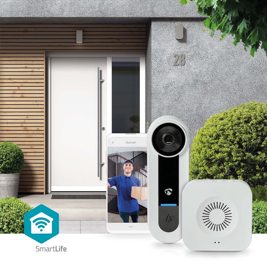 Wireless video doorbell with sensor Full HD 1536p 3xAA Wi-Fi IP65