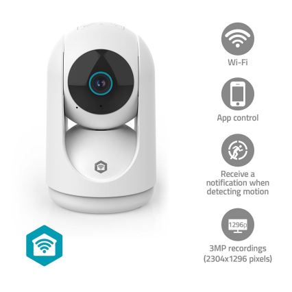 Smartlife Smart Camera 5V, 3MP, 1296p Full HD, Wi-Fi, Tuya