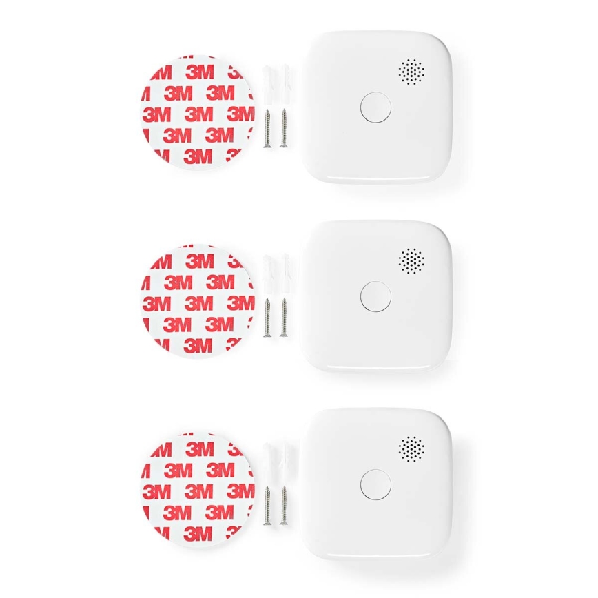 SET 3x Smoke detector SmartLife 3V/1xCR123A Wi-Fi Tuya