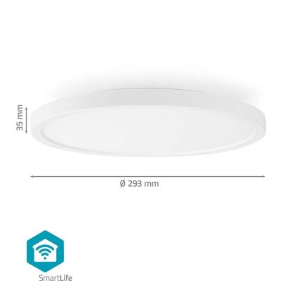 RGBW Dimmable ceiling light SmartLife LED/18W/230V 2700-6500K Wi-Fi Tuya
