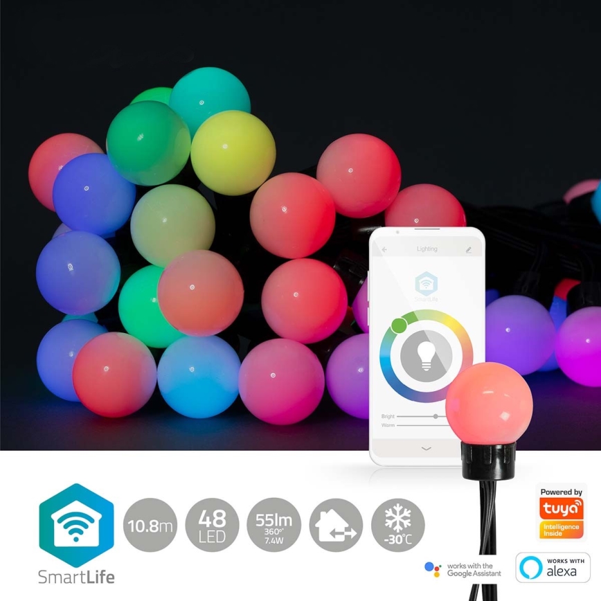 LED RGB Decorative chain 48xLED 13,8m IP65 Wi-Fi Tuya