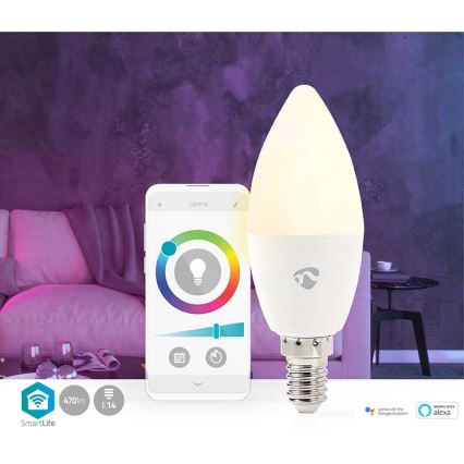 LED RGB Dimmable bulb Smartlife E14/4,9W/230V Wi-Fi 2700-6500K