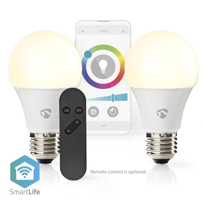 SET 2x LED RGBW Dimmable bulb SmartLife E27/9W/230V Wi-Fi 2700-6500K