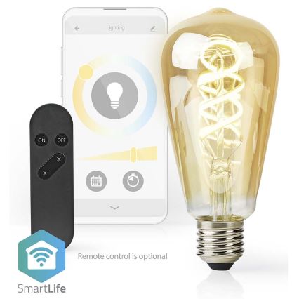 LED Dimmable bulb ST64 E27/4,9W/230V Wi-Fi 1800-6500K