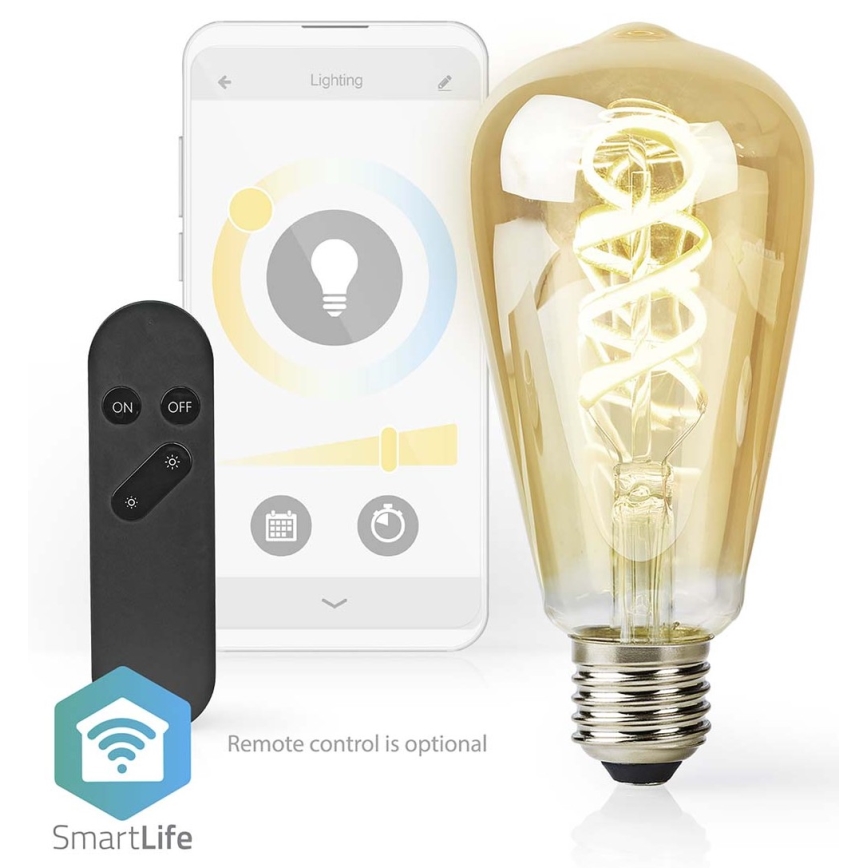 LED Dimmable bulb ST64 E27/4,9W/230V Wi-Fi 1800-6500K