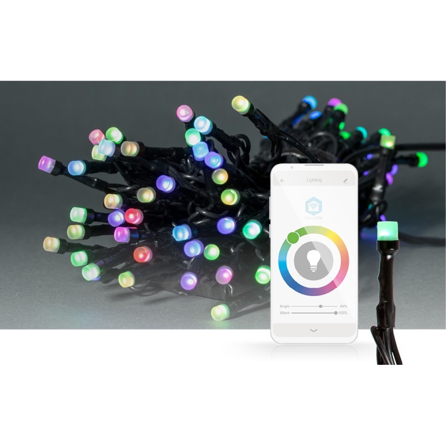 LED RGB Outdoor String Lights, 42 LEDs, 8 Lighting Modes, 8 m, IP65, Tuya Wi‑Fi