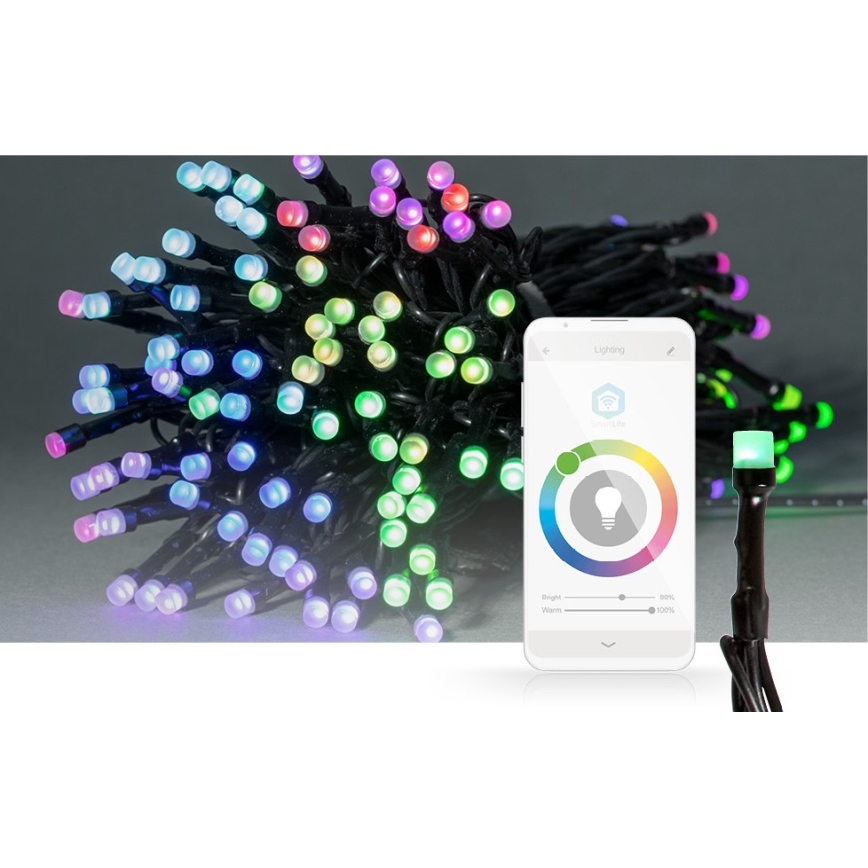 LED RGB Outdoor String Lights, 84 LEDs, 8 Modes, 13 m, IP65, Wi‑Fi Tuya