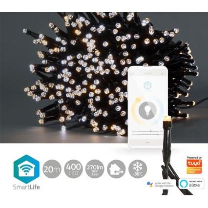 LED Outdoor Christmas chain 400xLED/8 functions 25m IP65 Wi-Fi Tuya warm to cool white