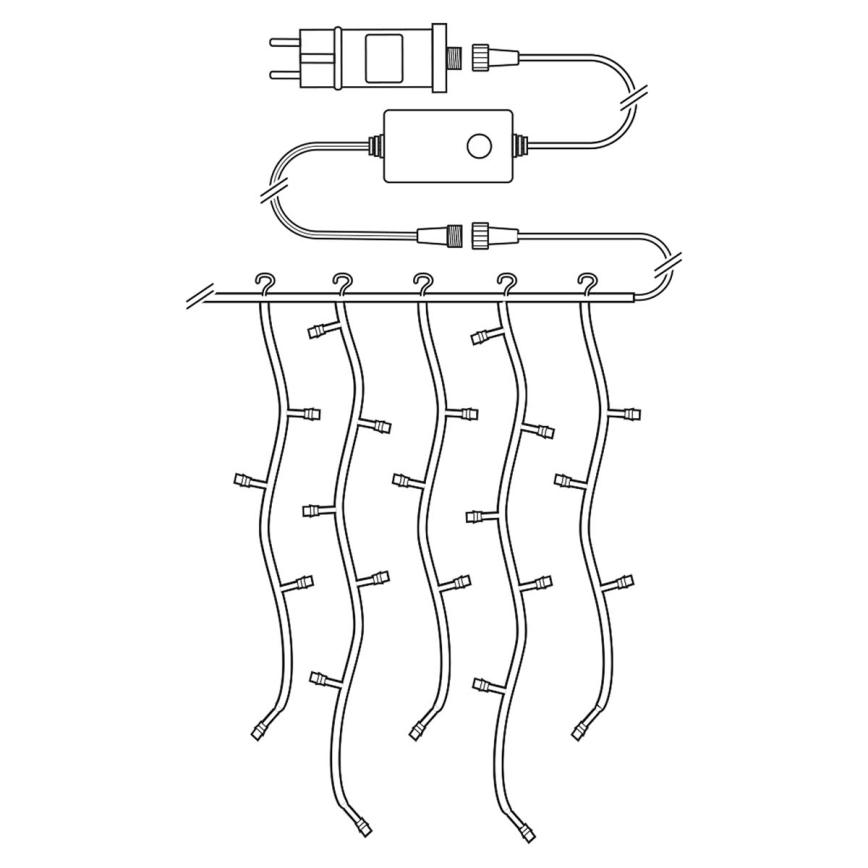LED Christmas Curtain – 200 LEDs, 11 Modes, 6 m, IP65, Wi‑Fi (Tuya), Warm-to-Cool White