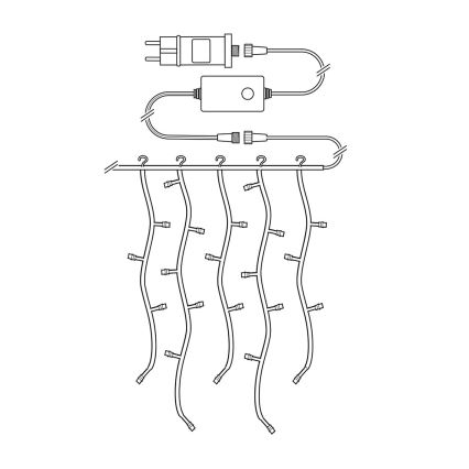LED Christmas curtain 240xLED/8 functions 8m IP65 Wi-Fi Tuya cool white