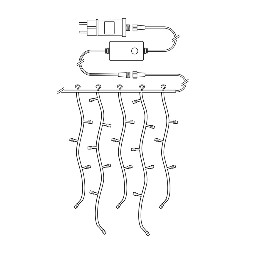 LED Christmas curtain 240xLED/8 functions 8m IP65 Wi-Fi Tuya cool white