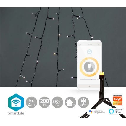 LED Outdoor Christmas curtain 200xLED/8 functions 5x7m IP65 Wi-Fi Tuya