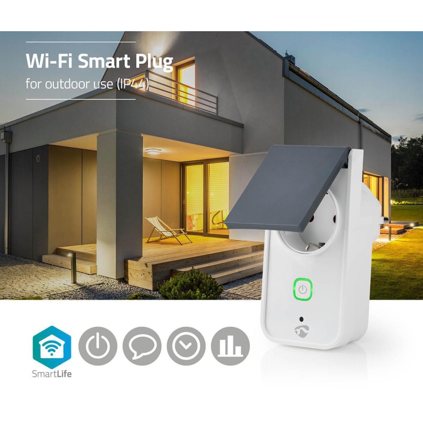 Smart outdoor socket 3680W/230V/Type F SCHUKO/16A Wi-Fi IP44