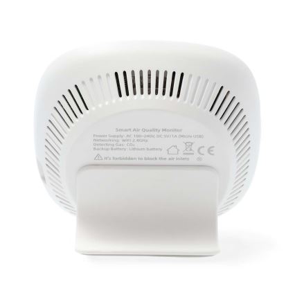 Smart air quality monitor with LED display SmartLife Wi-Fi