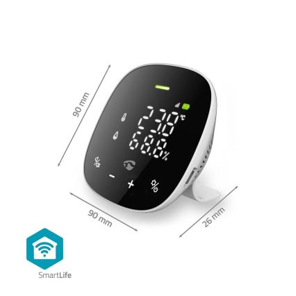 Smart air quality monitor with LED display SmartLife Wi-Fi