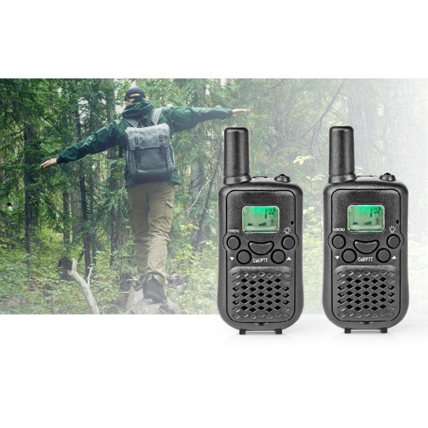 SET 2x Walkie-talkie with LED light 3xAAA range 5 km