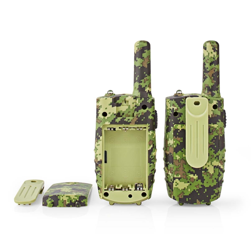 SET 2x Walkie-talkie with LED light 3xAAA range 8 km camouflage