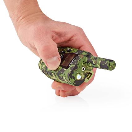 SET 2x Walkie-talkie with LED light 3xAAA range 8 km camouflage