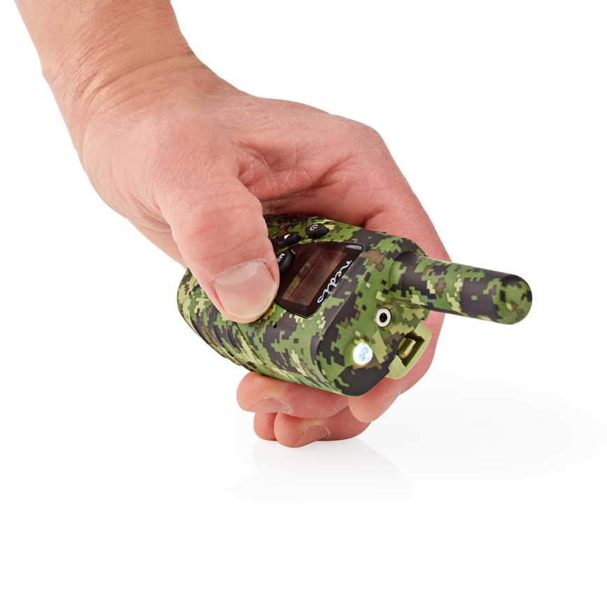 SET 2x Walkie-talkie with LED light 3xAAA range 8 km camouflage