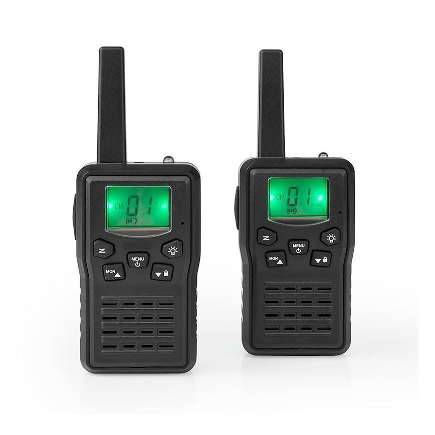 SET 2x Rechargeable walkie-talkie with LED light 1300 mAh range 10 km