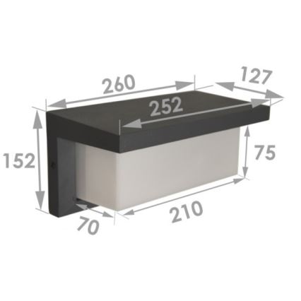 NEELY Outdoor Wall Light LED/12W/230V IP54 Black