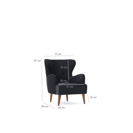 NEKO Anthracite Wingback Armchair