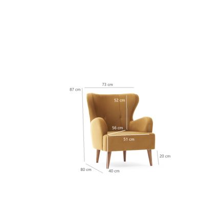 NEKO Wingback Armchair, Gold