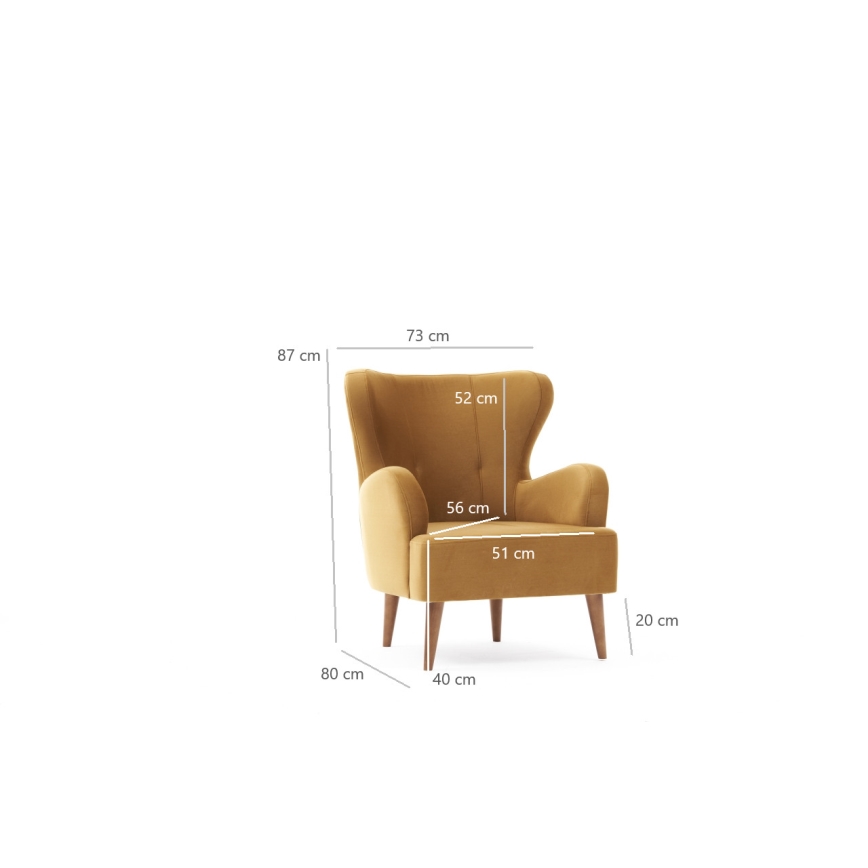 NEKO Wingback Armchair, Gold