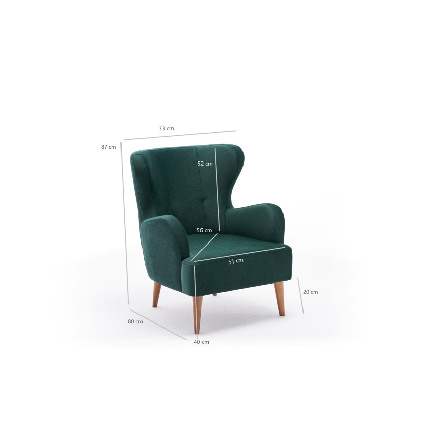 NEKO Wingback Armchair – Green