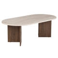 NEL Coffee Table 119x60 cm Beige/Walnut
