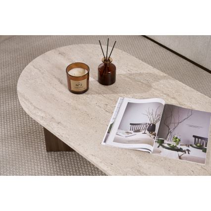 NEL Coffee Table 119x60 cm Beige/Walnut