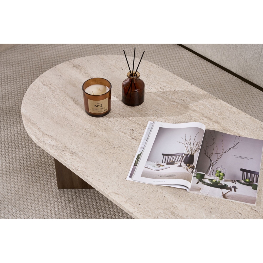 NEL Coffee Table 119x60 cm Beige/Walnut